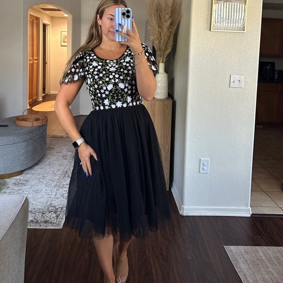 Jessakae Tulle Embroidered Clara Knee Length Dress - Picture 3 of 13